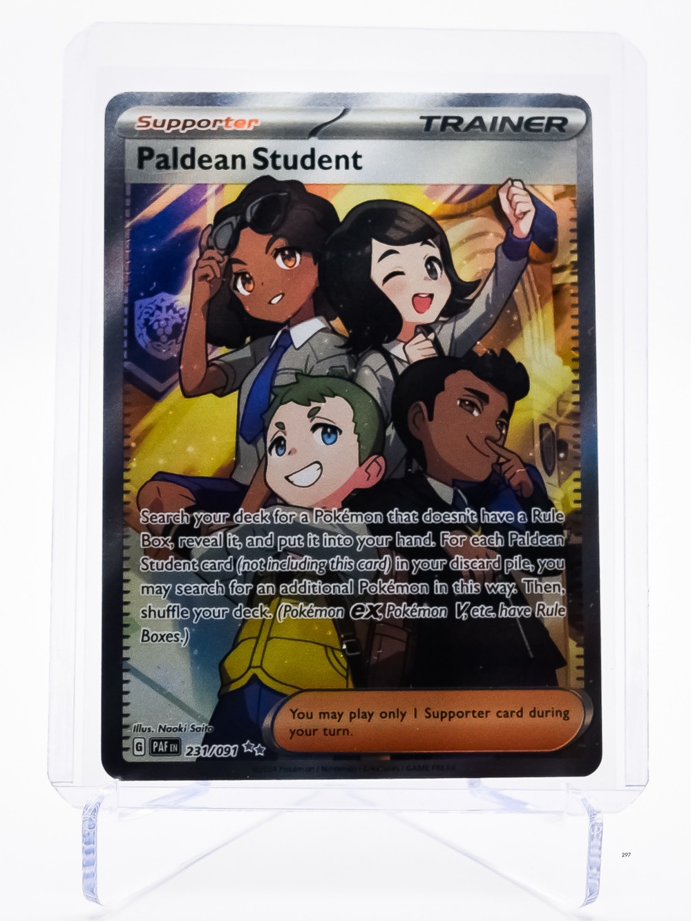 Pokemon Card Paldean Student 231/091 Ultra Rare Holo Paldean Fates NM